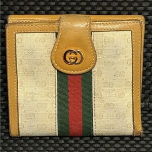GUCCI Ophidia GG Bifold Wallet Supreme Sherry Line PVC Brown